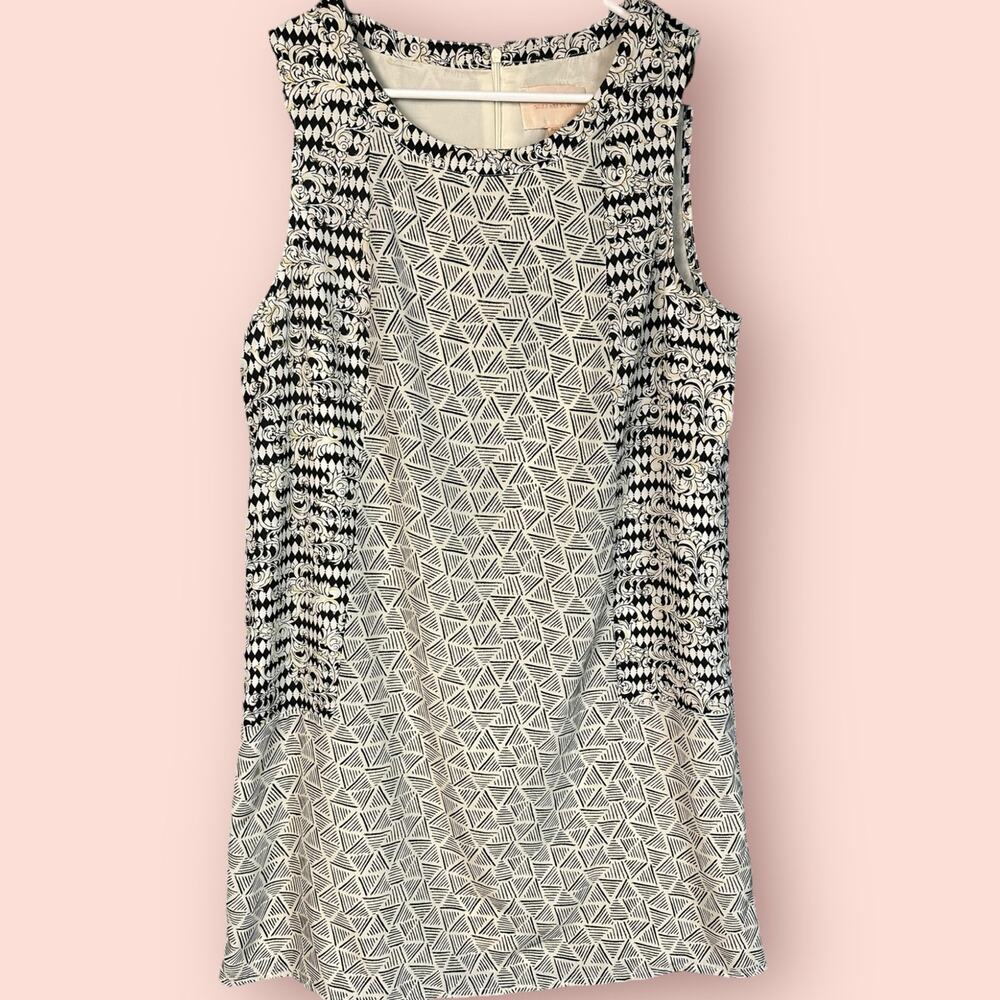 Skies are Blue Womens Size Small Sleeveless Black / White Shift Dress Large